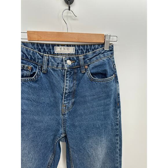 Free People We The Free Denim Tapered Mom jeans Raw Hem Cotton Women Size 25 - Picture 4 of 9